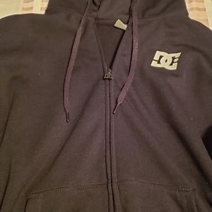 Large DC black zip up hoodie